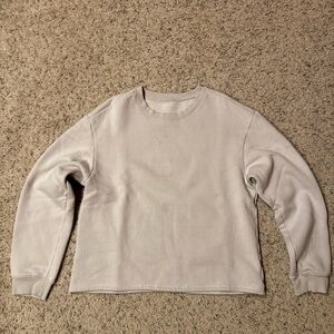 Cropped H&M Men's Cream Crewneck Sweater Size Small